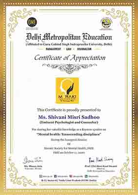 Psychologist in Delhi Shivani Misri Sadhoo